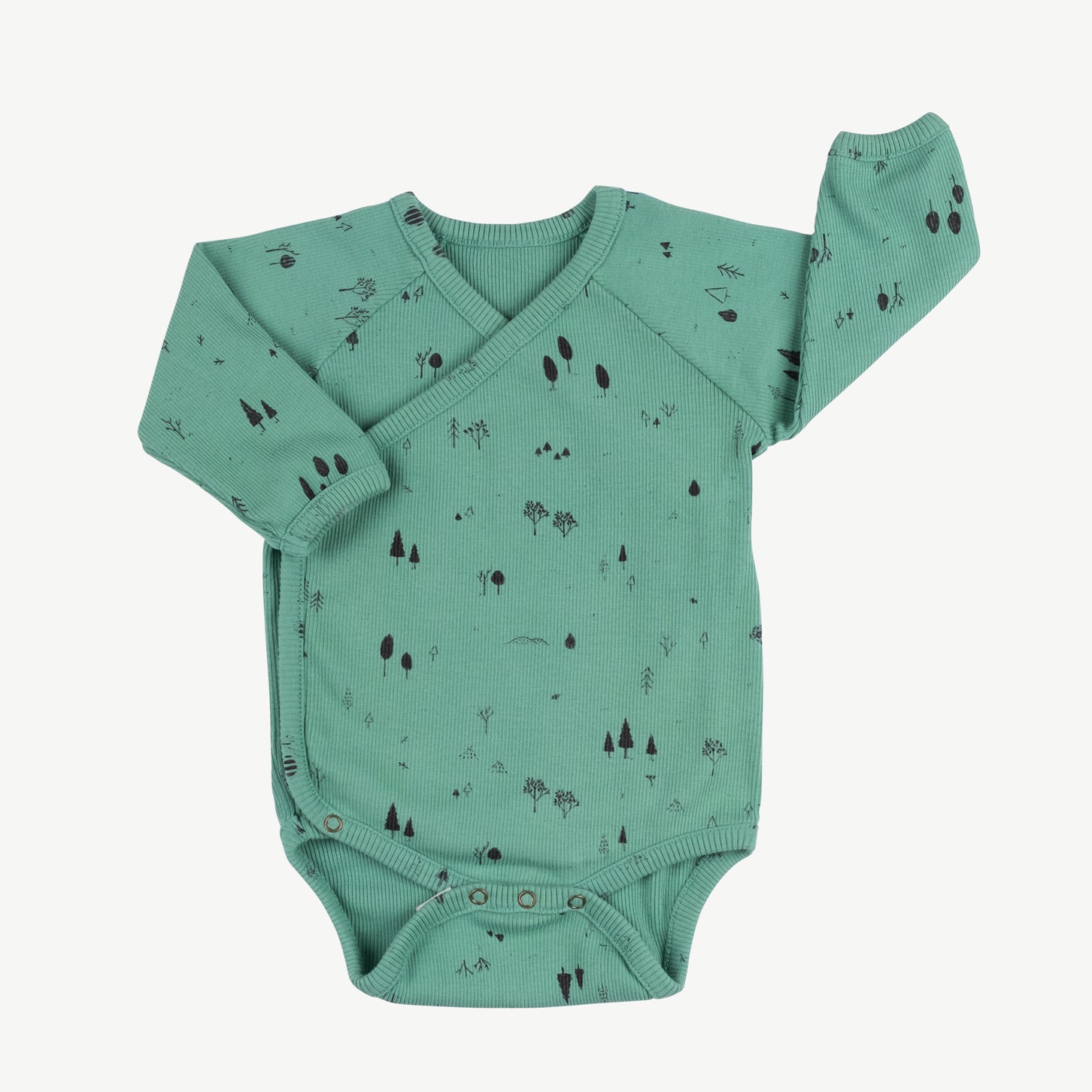 'the woods' malachite green rib onesie