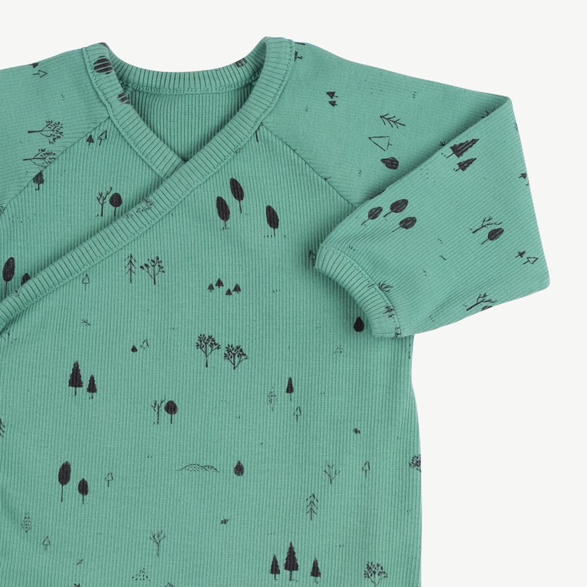 'the woods' malachite green rib onesie