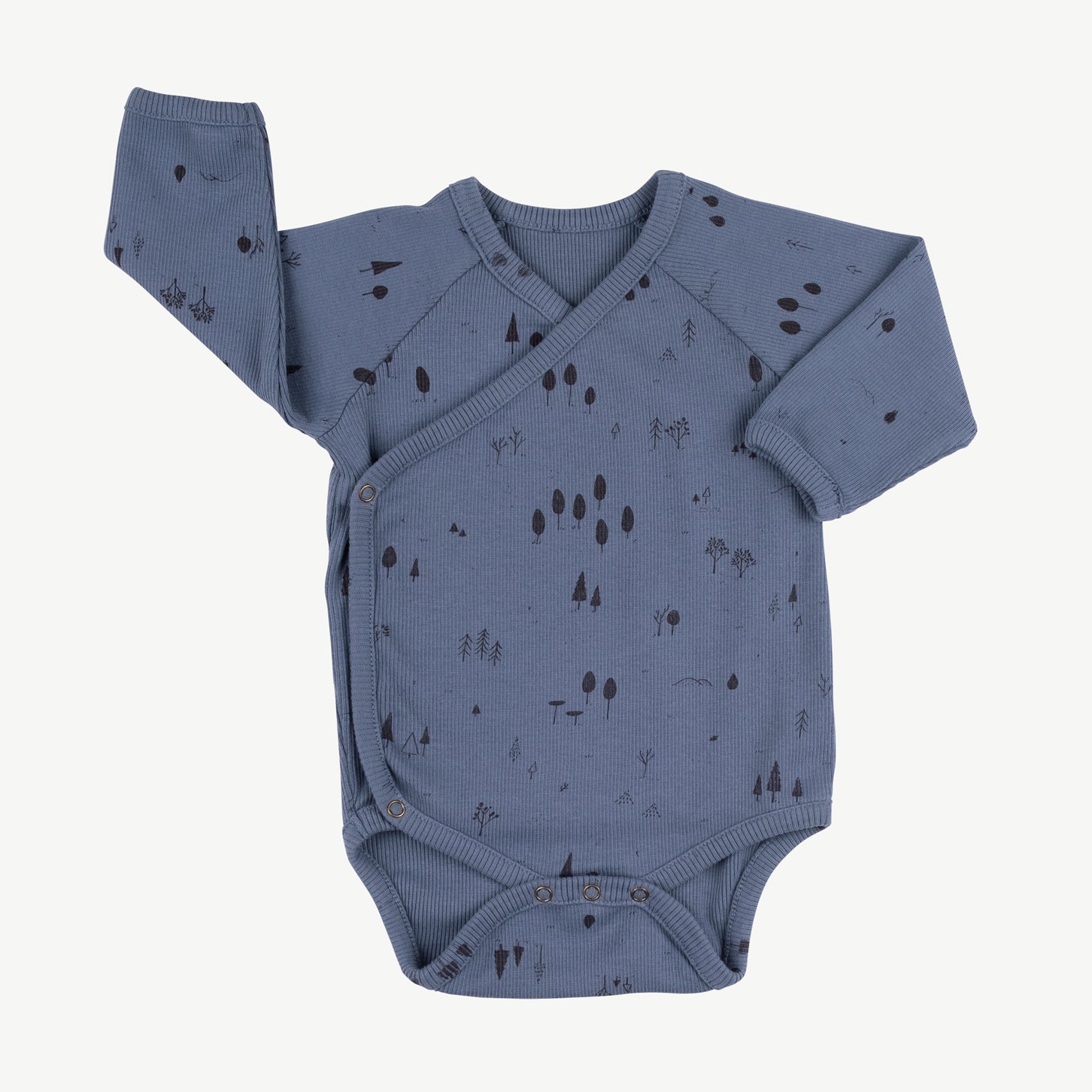 'the woods' blue mirage rib onesie