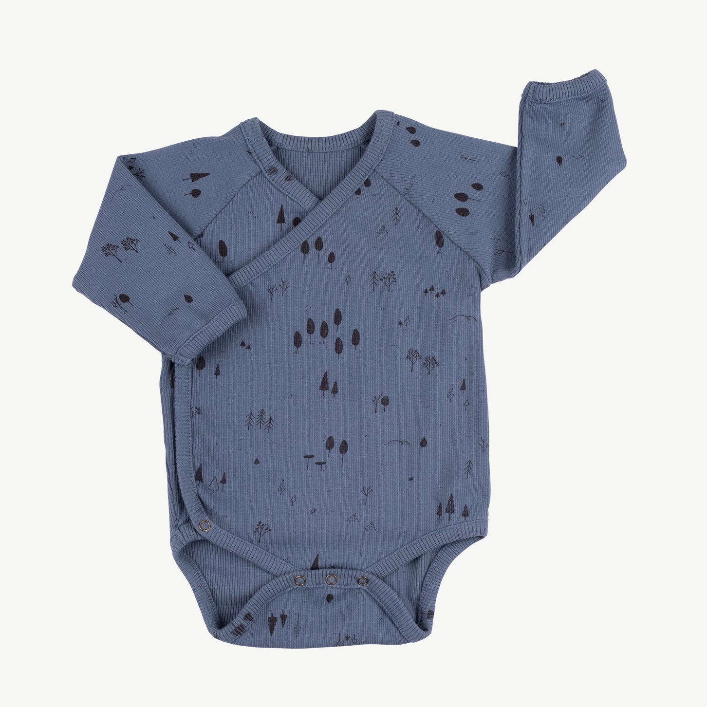 'the woods' blue mirage rib onesie