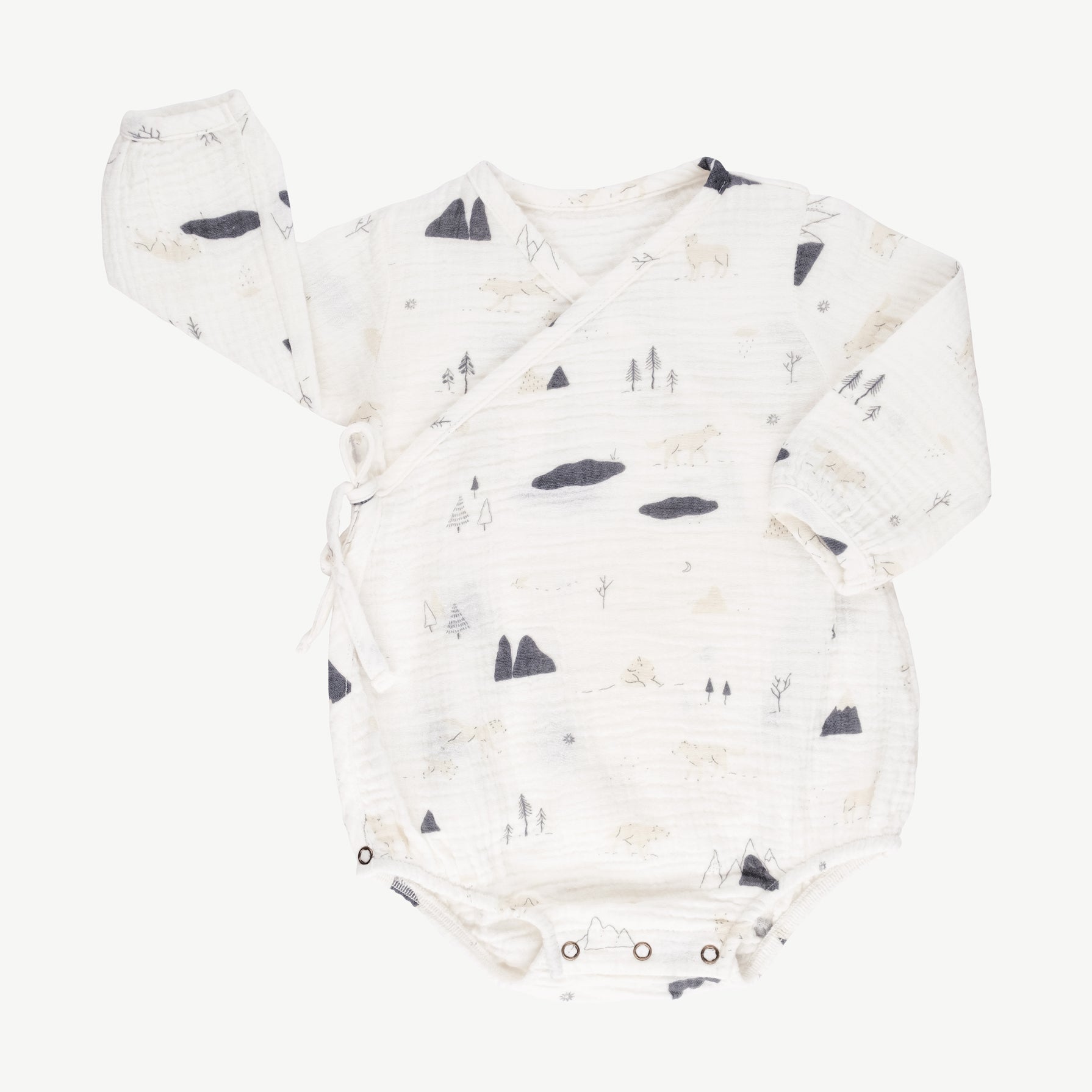 'guardian wolves' ivory kimono onesie