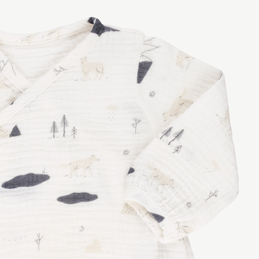 'guardian wolves' ivory kimono onesie