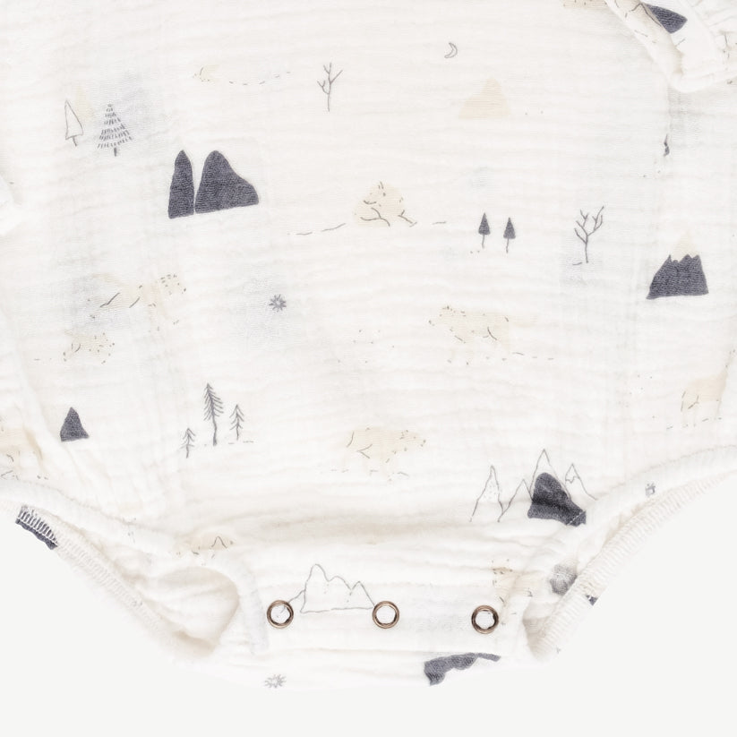 'guardian wolves' ivory kimono onesie
