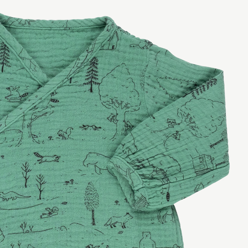 'the story' malachite green kimono onesie