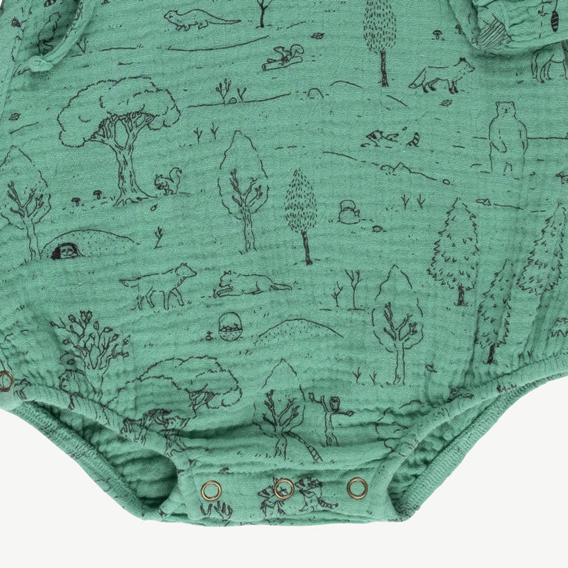 'the story' malachite green kimono onesie