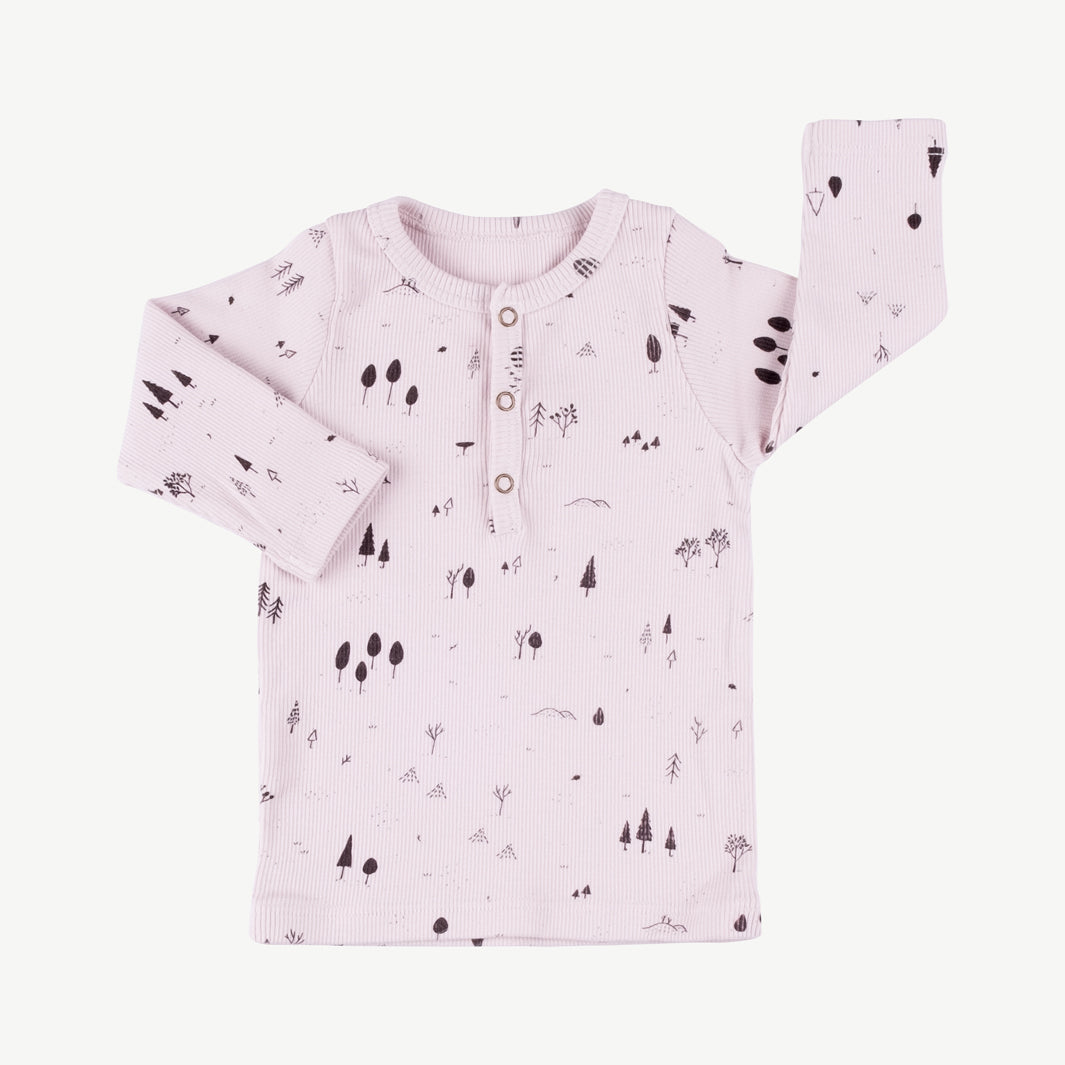 'the woods' orchid ice rib henley top