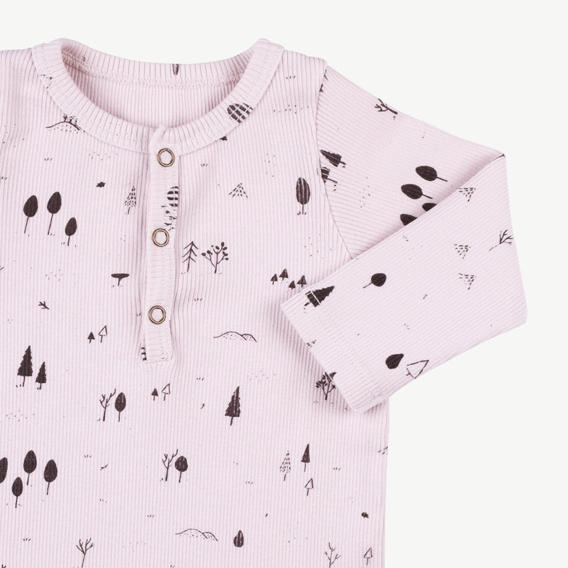 'the woods' orchid ice rib henley top