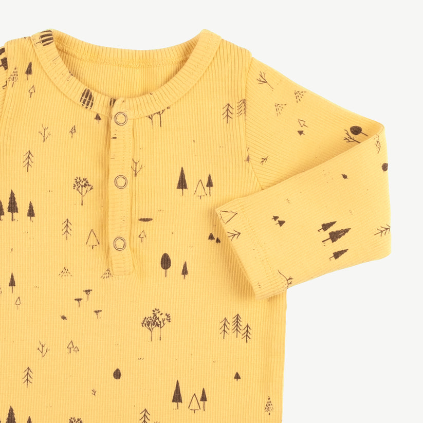 'the woods' cornsilk rib henley top