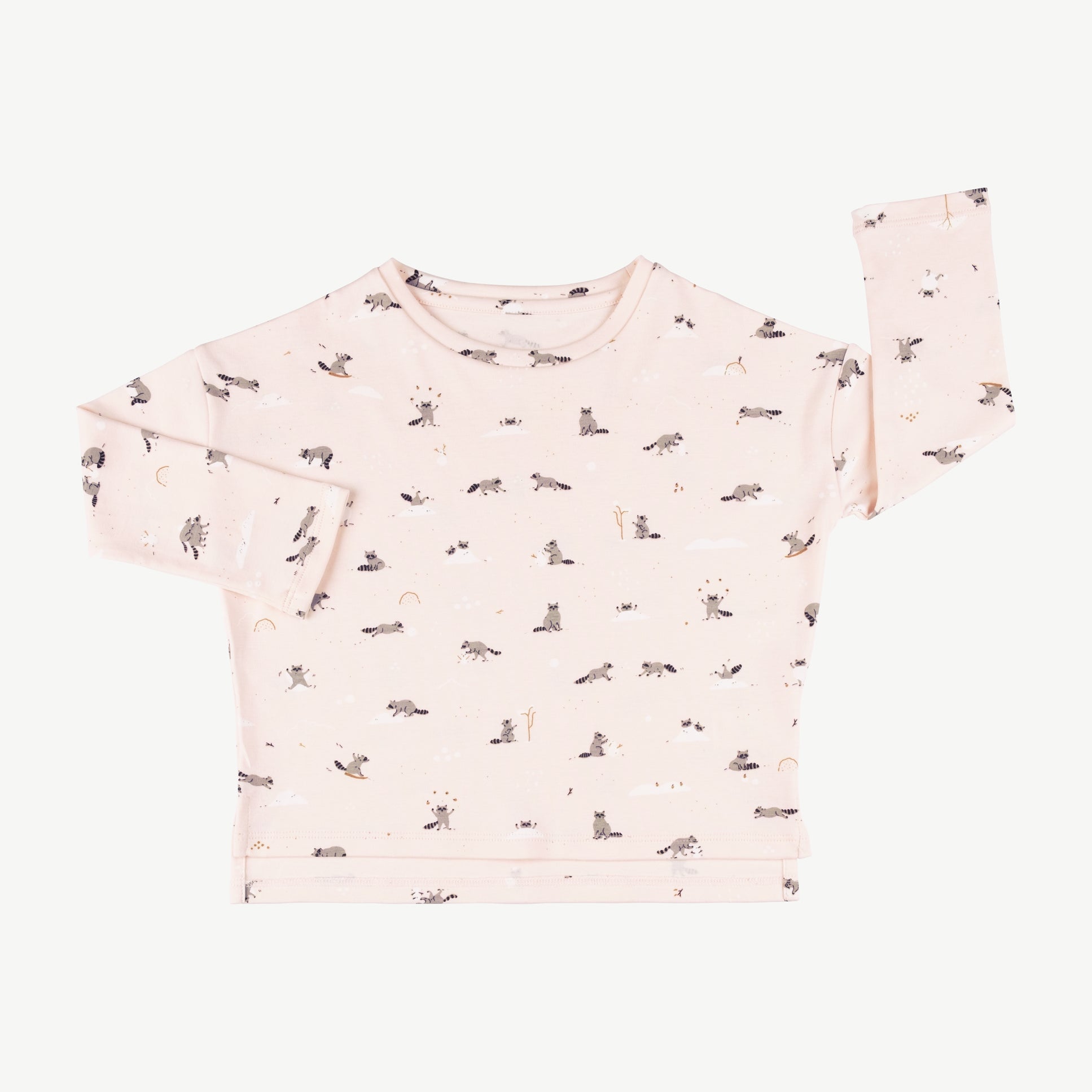 'frolicsome raccoons' pearl oversized t-shirt