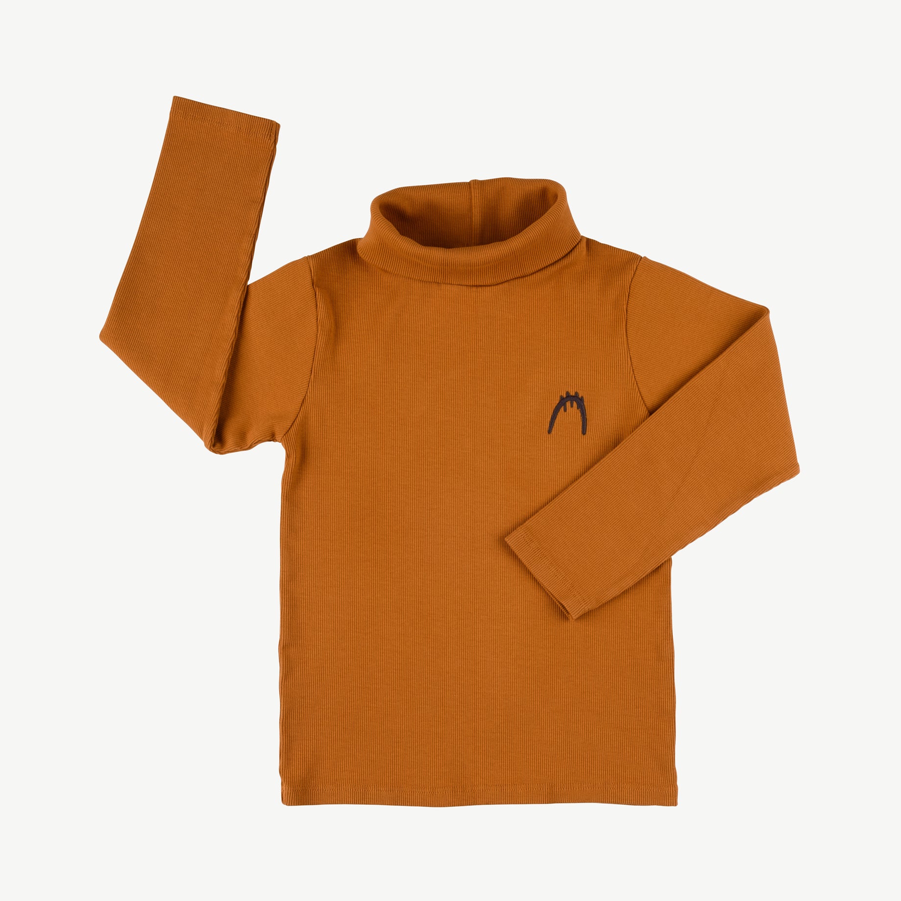'tiny paw' sugar almond ribbed turtleneck top