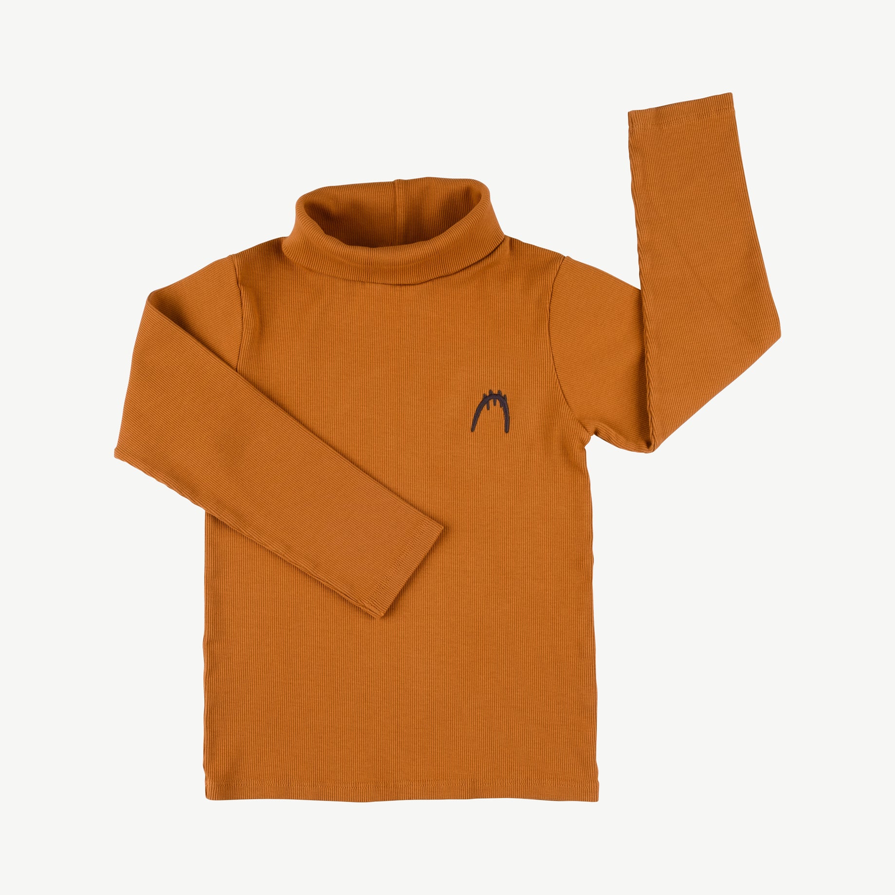 'tiny paw' sugar almond ribbed turtleneck top