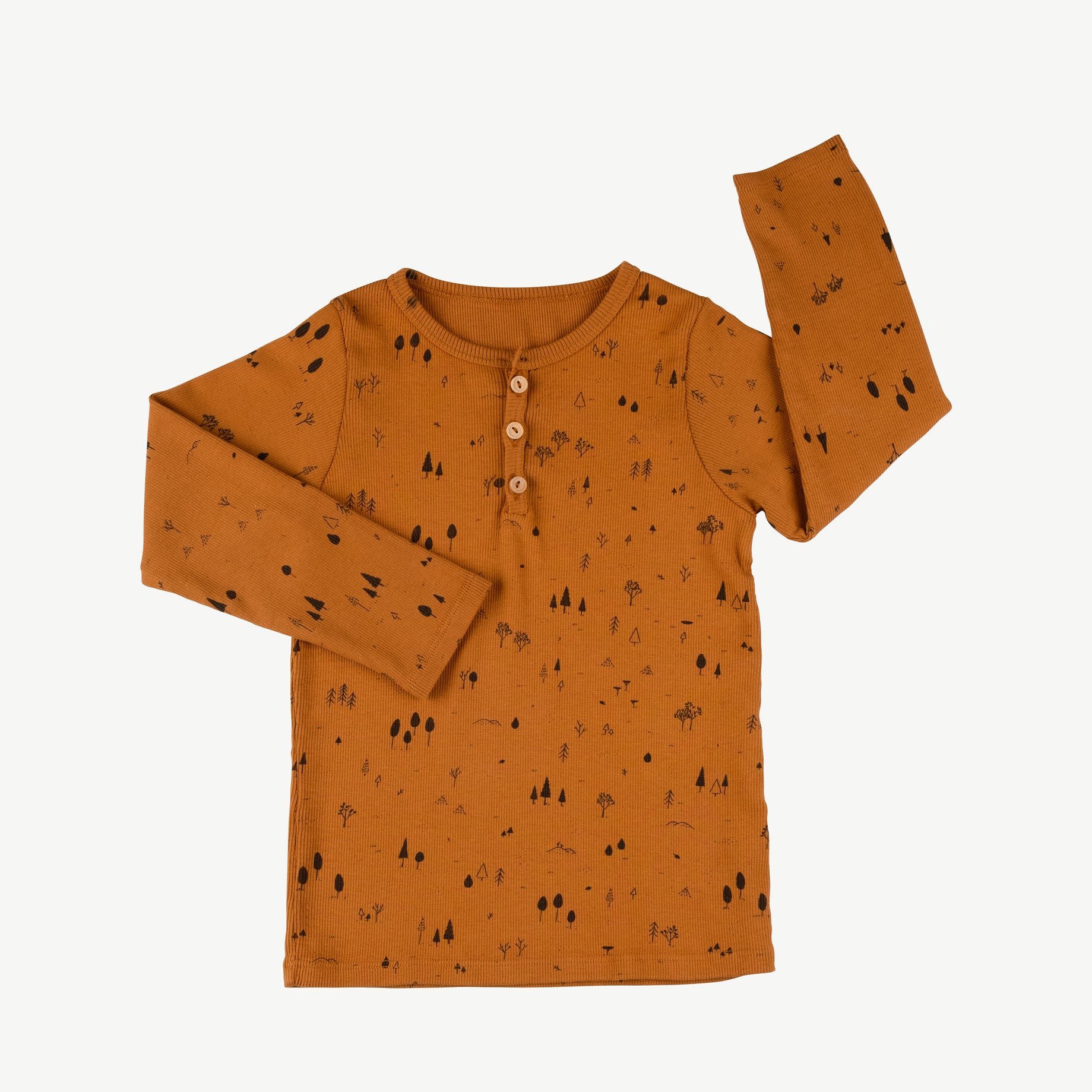 'the woods' sugar almond rib henley top