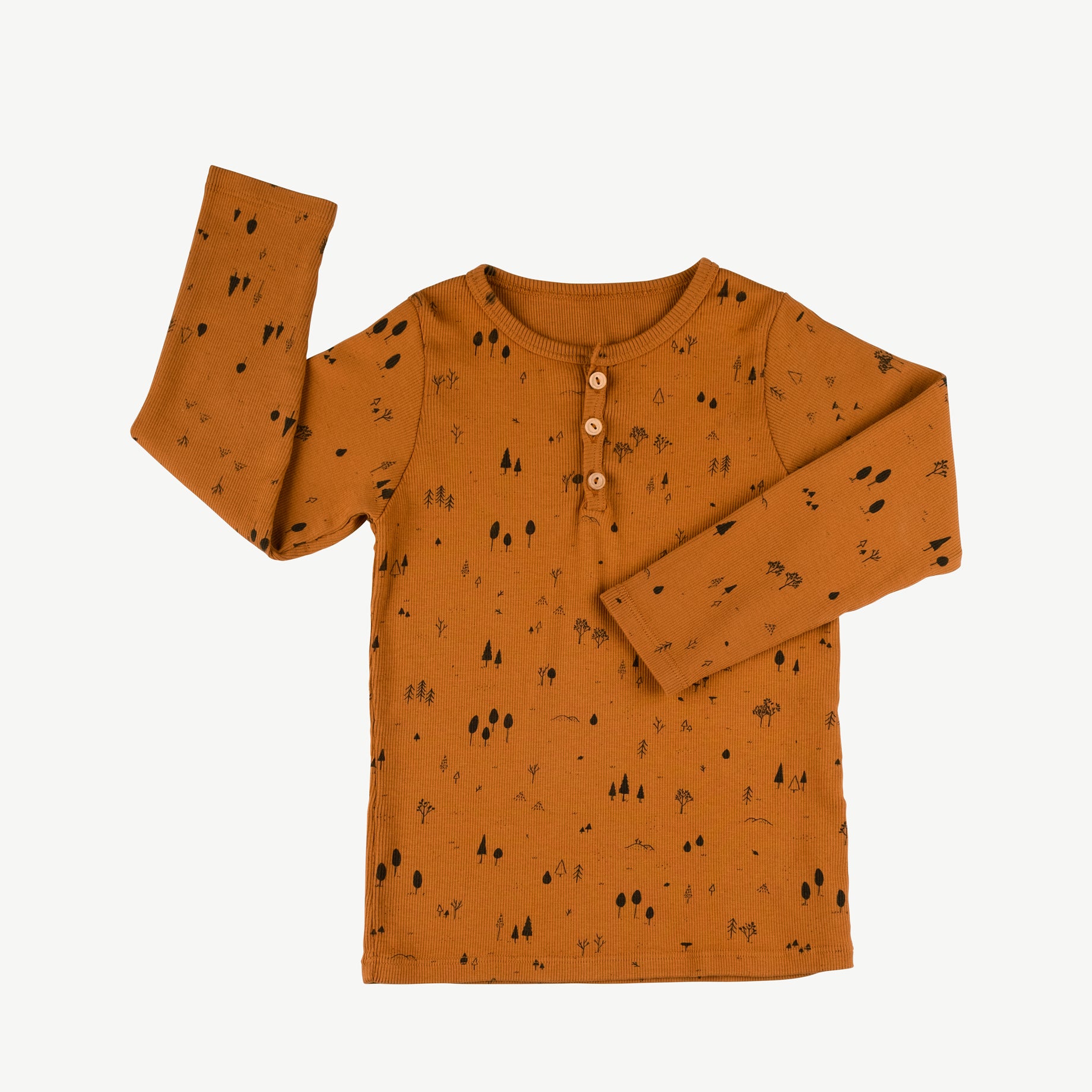 'the woods' sugar almond rib henley top