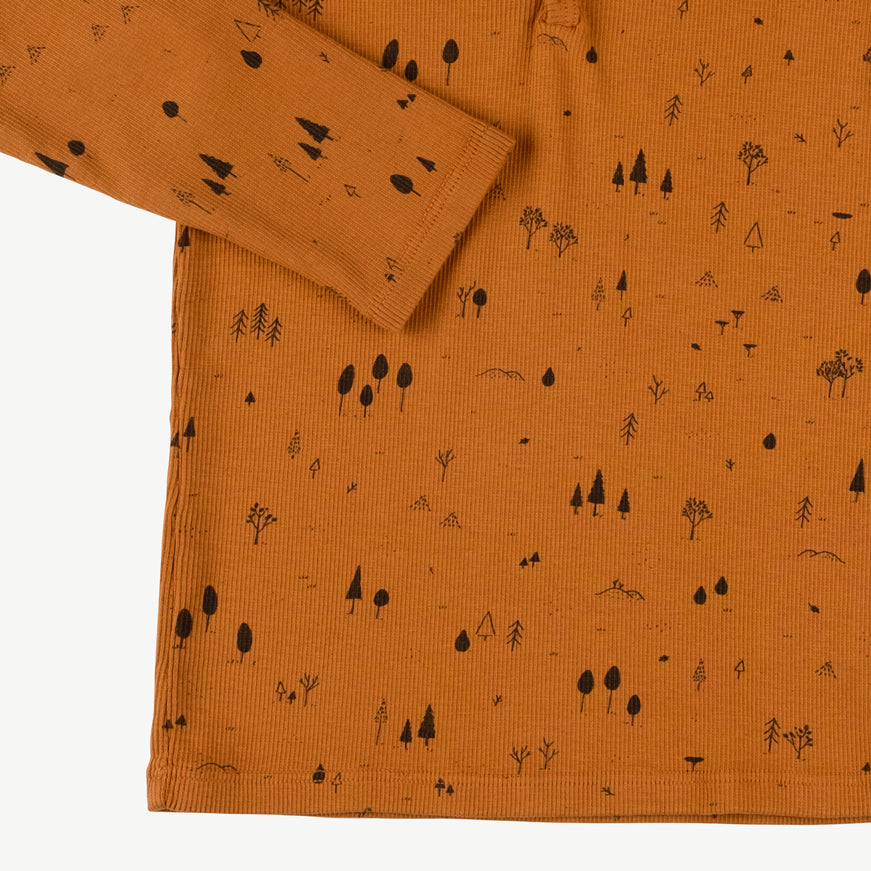 'the woods' sugar almond rib henley top
