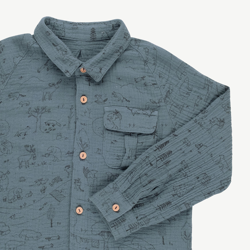 'the story' blue mirage oversized shirt