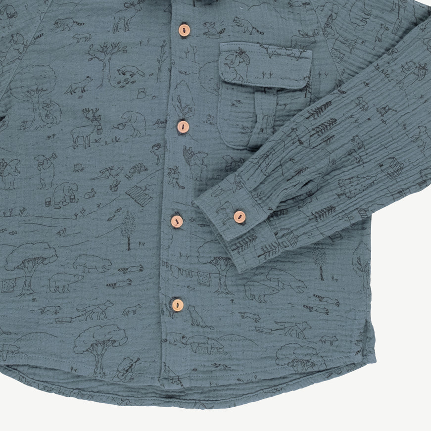 'the story' blue mirage oversized shirt