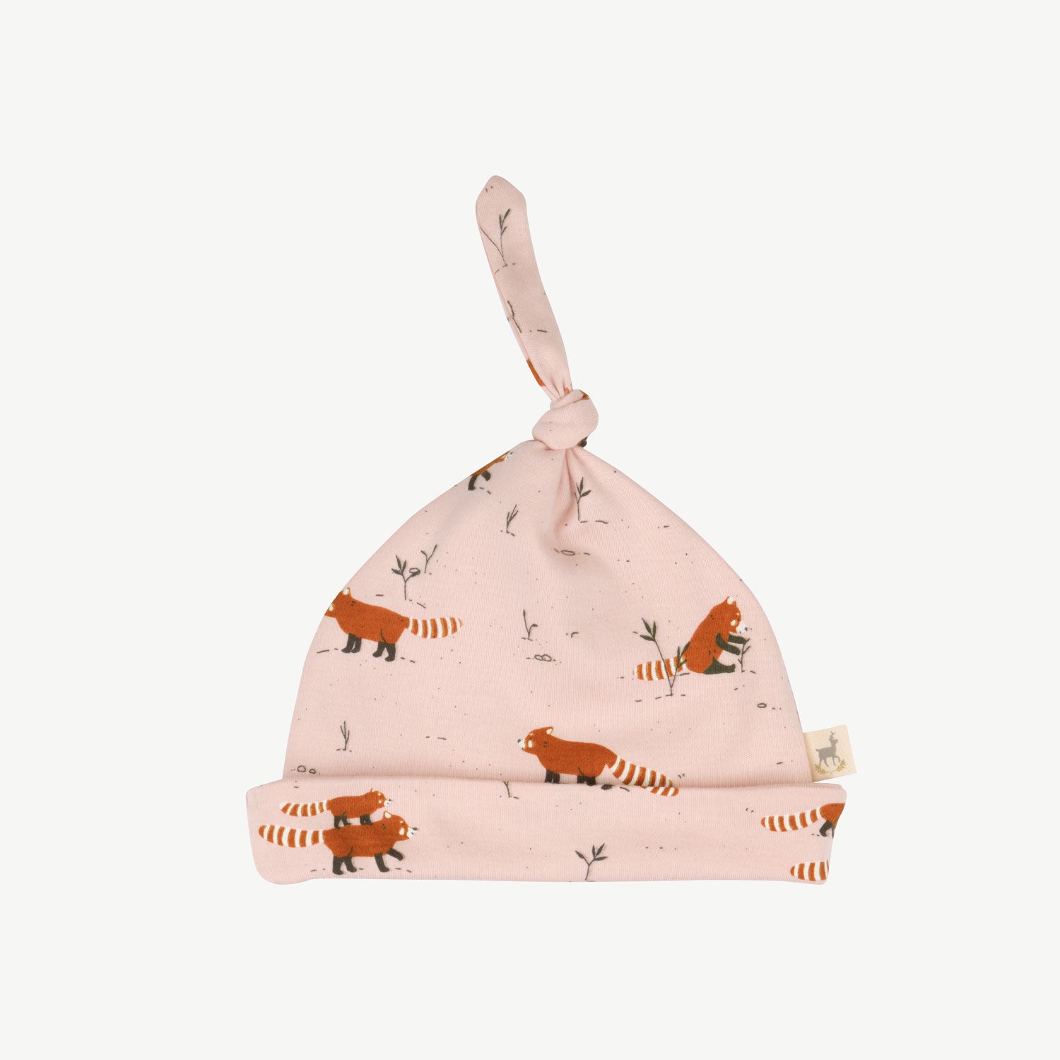 'joyfull panda' peach whip beanie