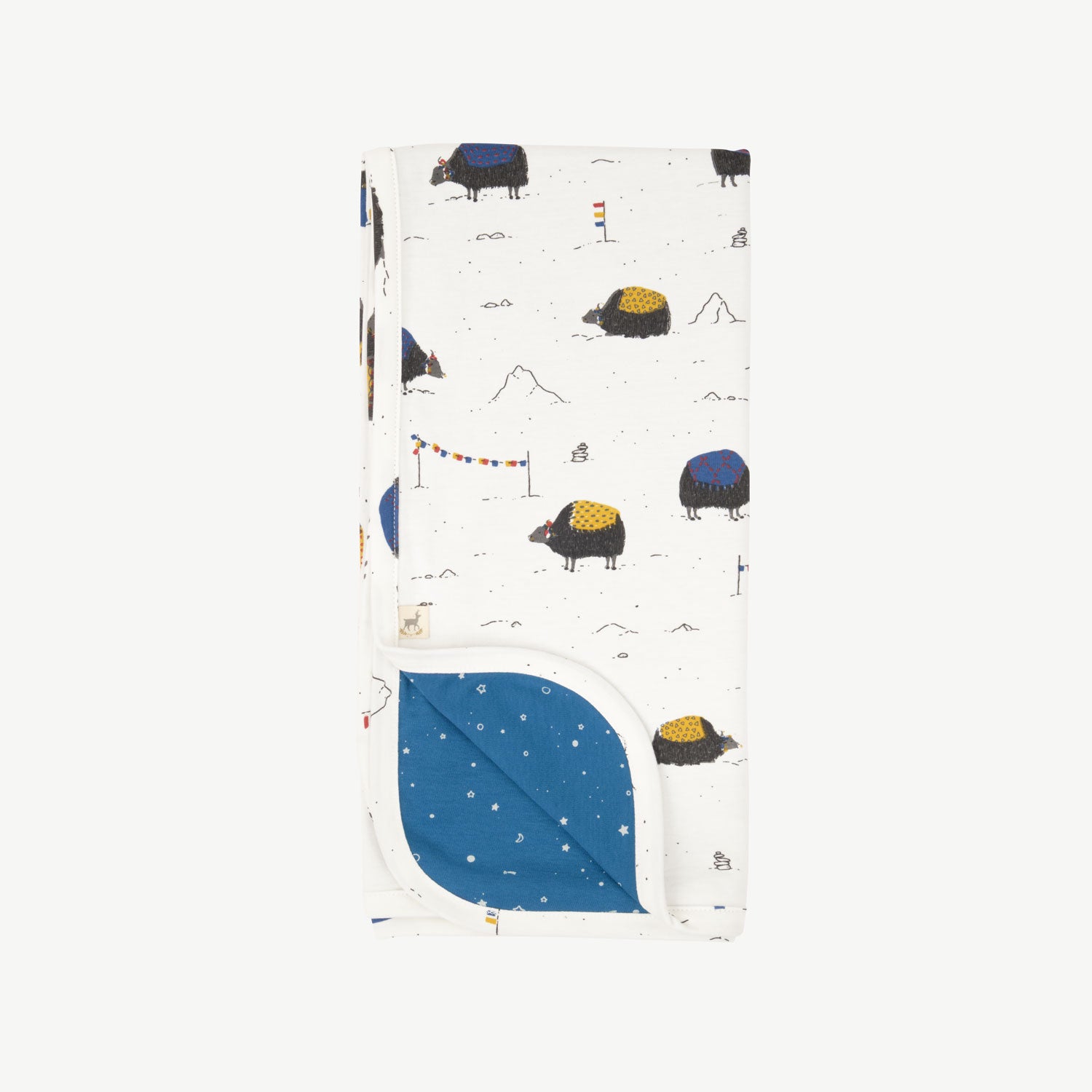 'yak's journey' ecowhite double sided blanket