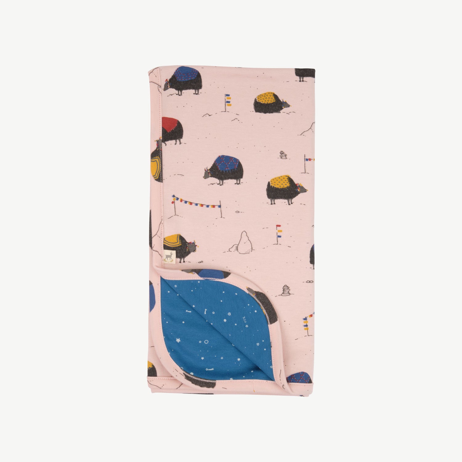 'yak's journey' peach whip double sided blanket