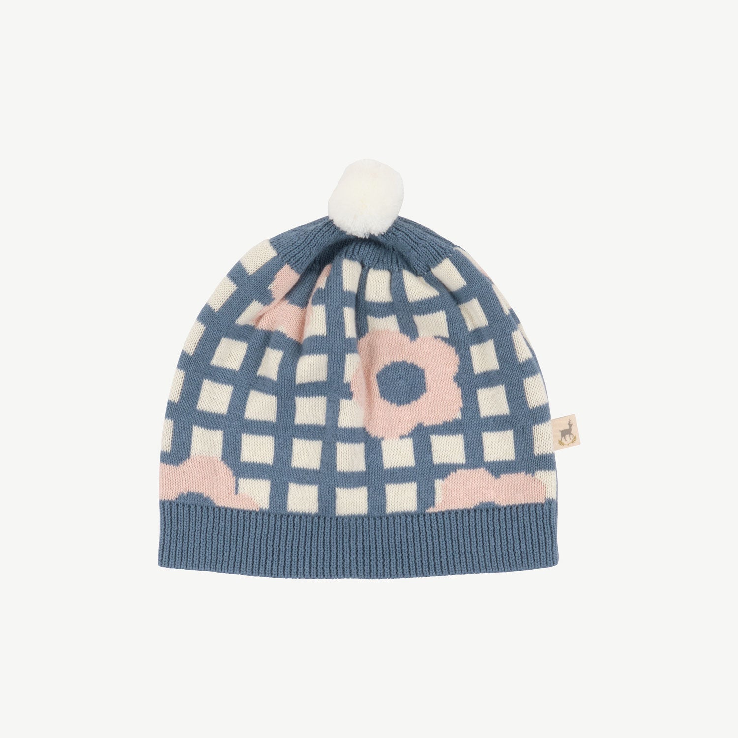 'winter flora' multi blue mirage knit beanie