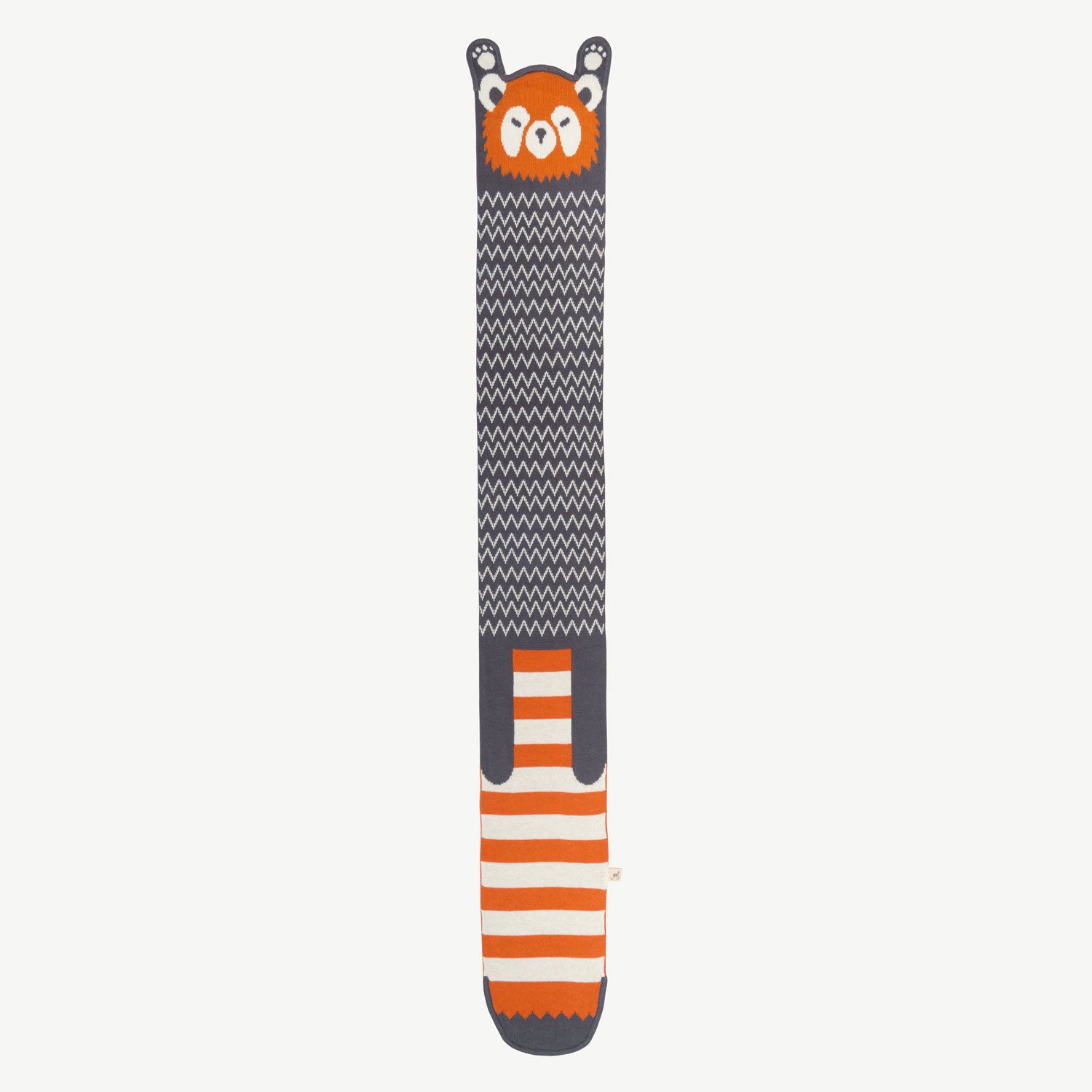 'grr panda' multi charcoal gray knit scarf