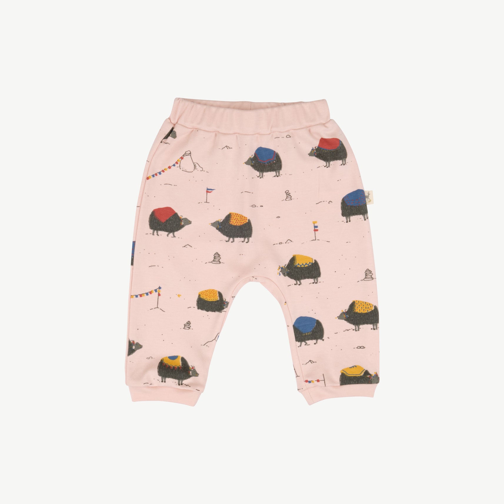 'yak's journey' peach whip baggy pants