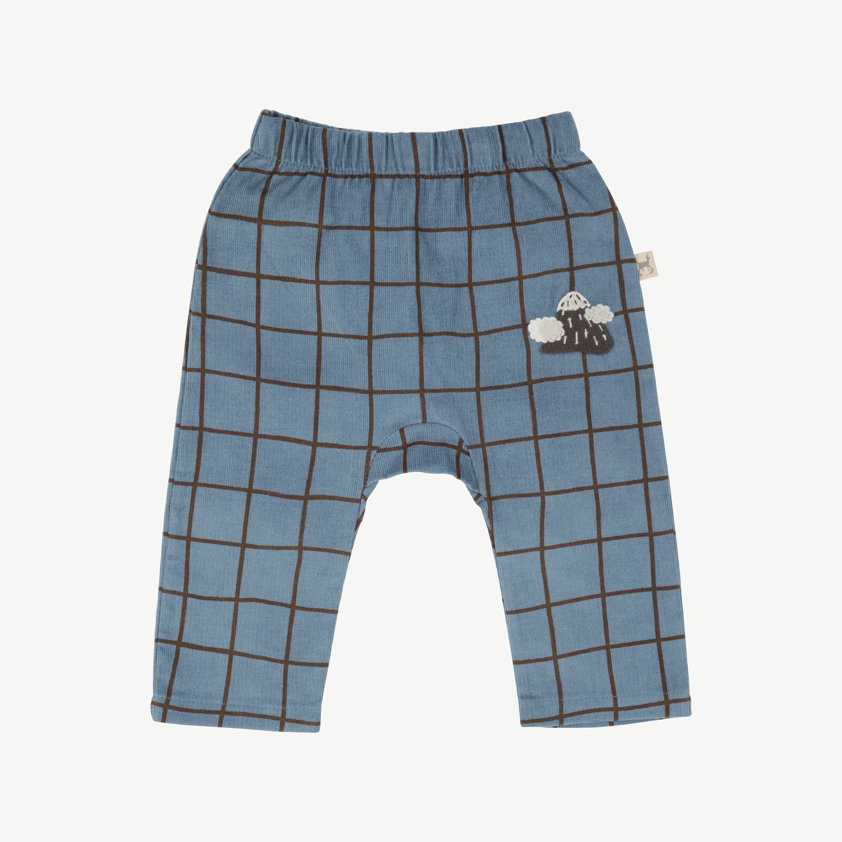 'mountain checks' blue mirage corduroy pants