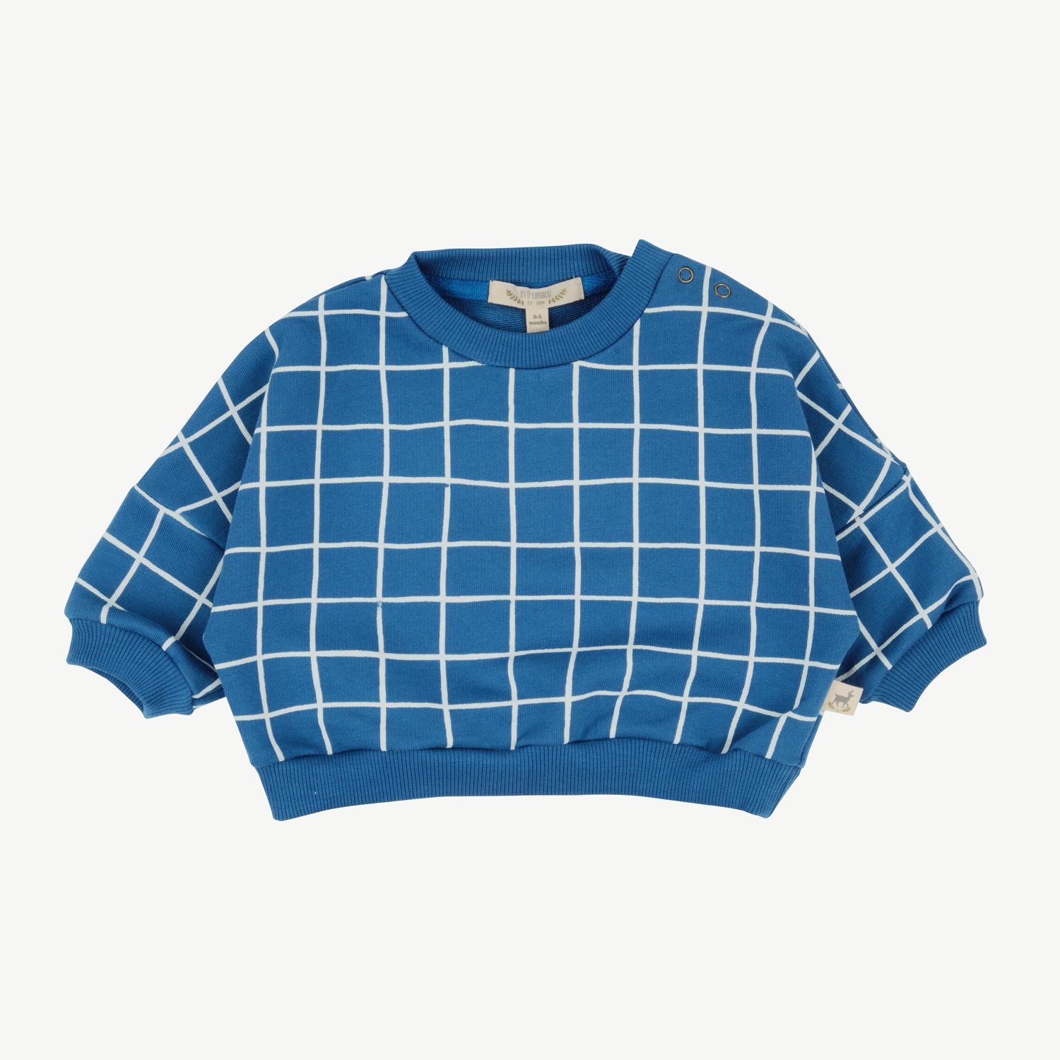 'mountain checks' dark blue sweatshirt