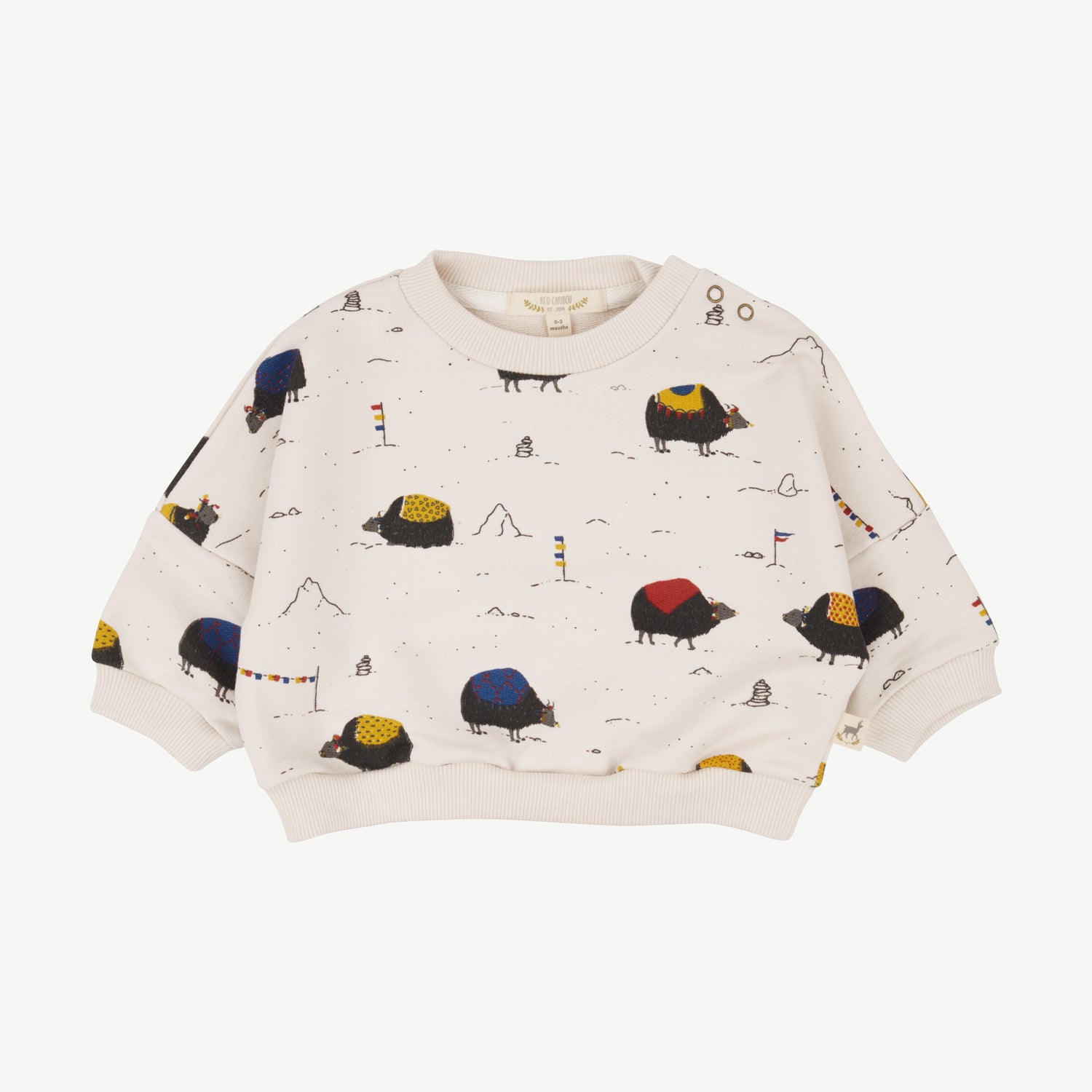 'yak's journey' white sand sweatshirt