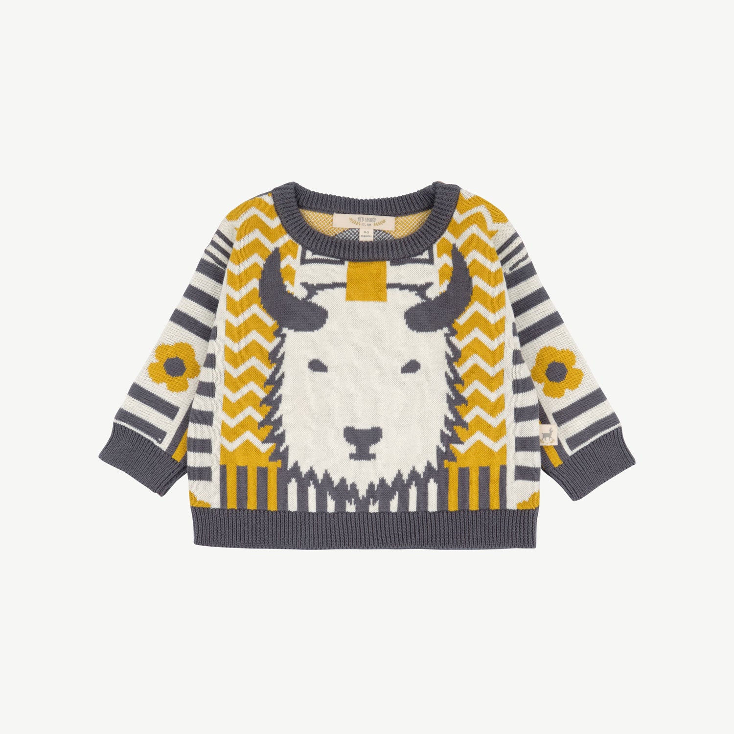 'steady yak' multi charcoal gray knit sweater
