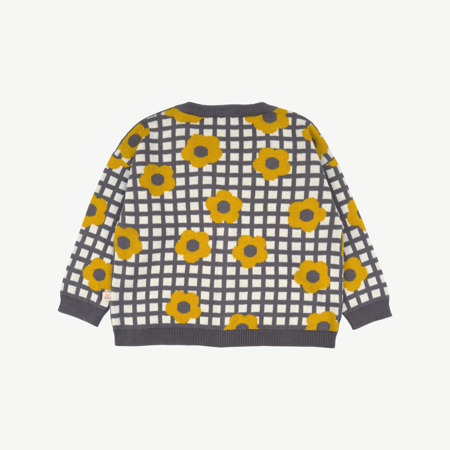 'winter flora' multi charcoal gray knit cardigan