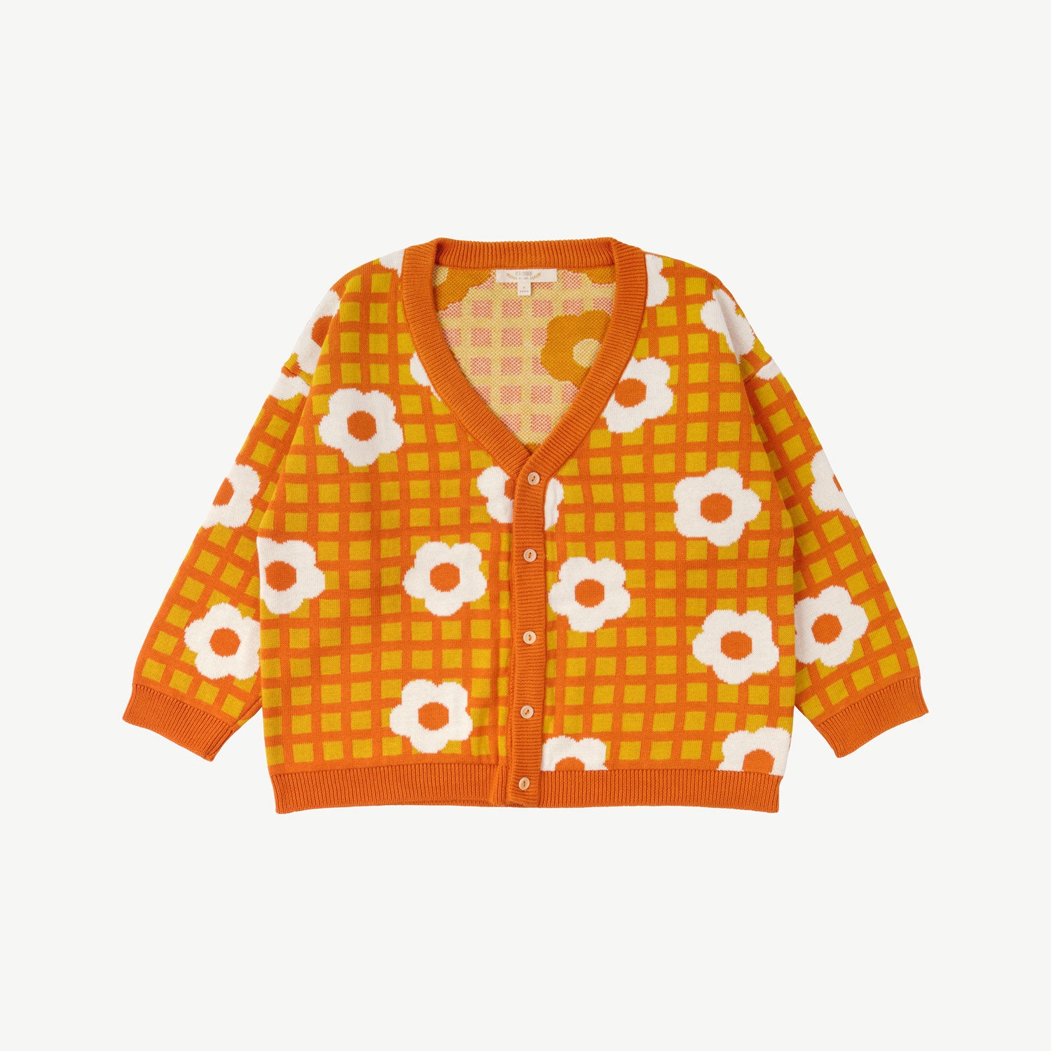 'winter flora' multi rust knit cardigan