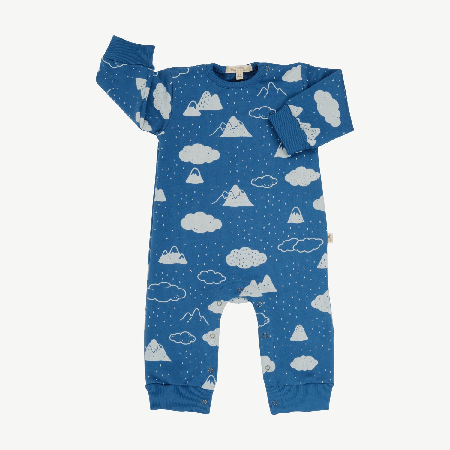 'amongst the clouds' dark blue terry jumpsuit