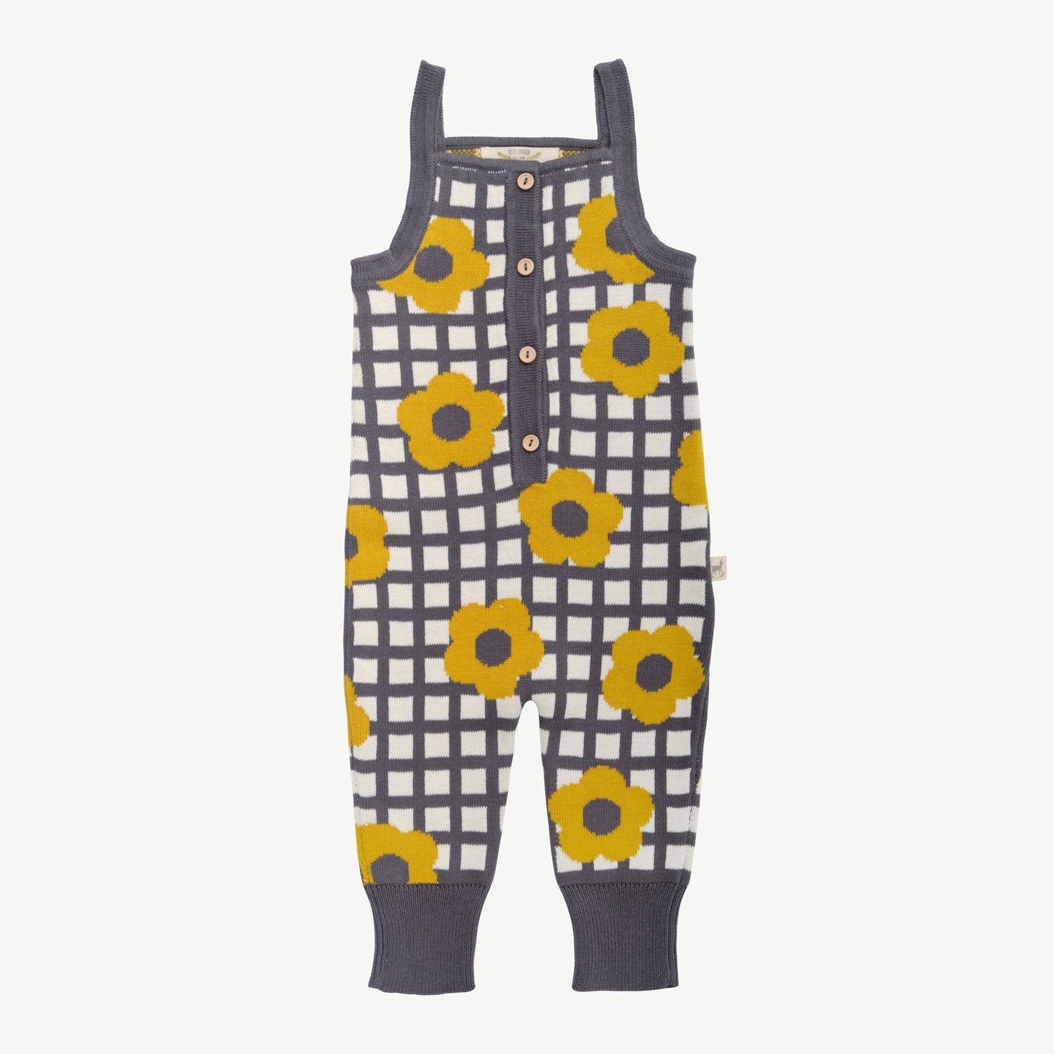 'winter flora' multi charcoal gray knit jumpsuit