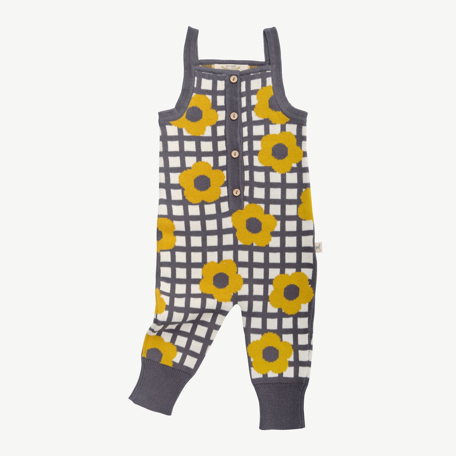 'winter flora' multi charcoal gray knit jumpsuit