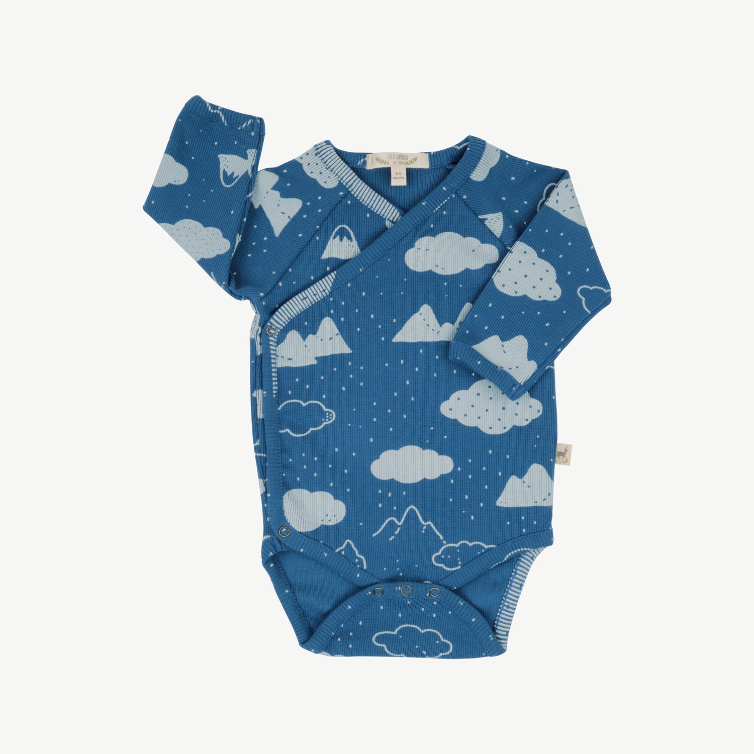 'amongst the clouds' dark blue rib onesie