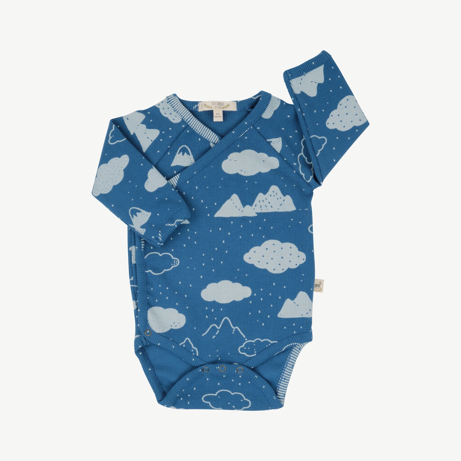 'amongst the clouds' dark blue rib onesie