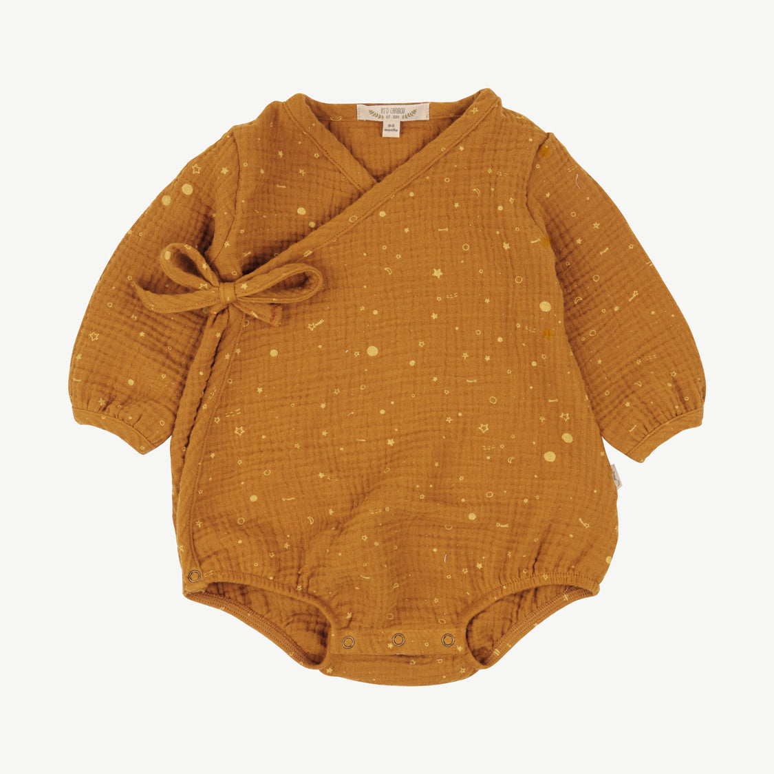 'close to the stars' sudan brown muslin onesie