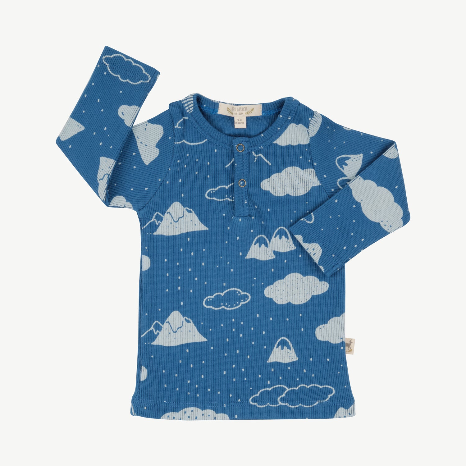 'amongst the clouds' dark blue rib henley