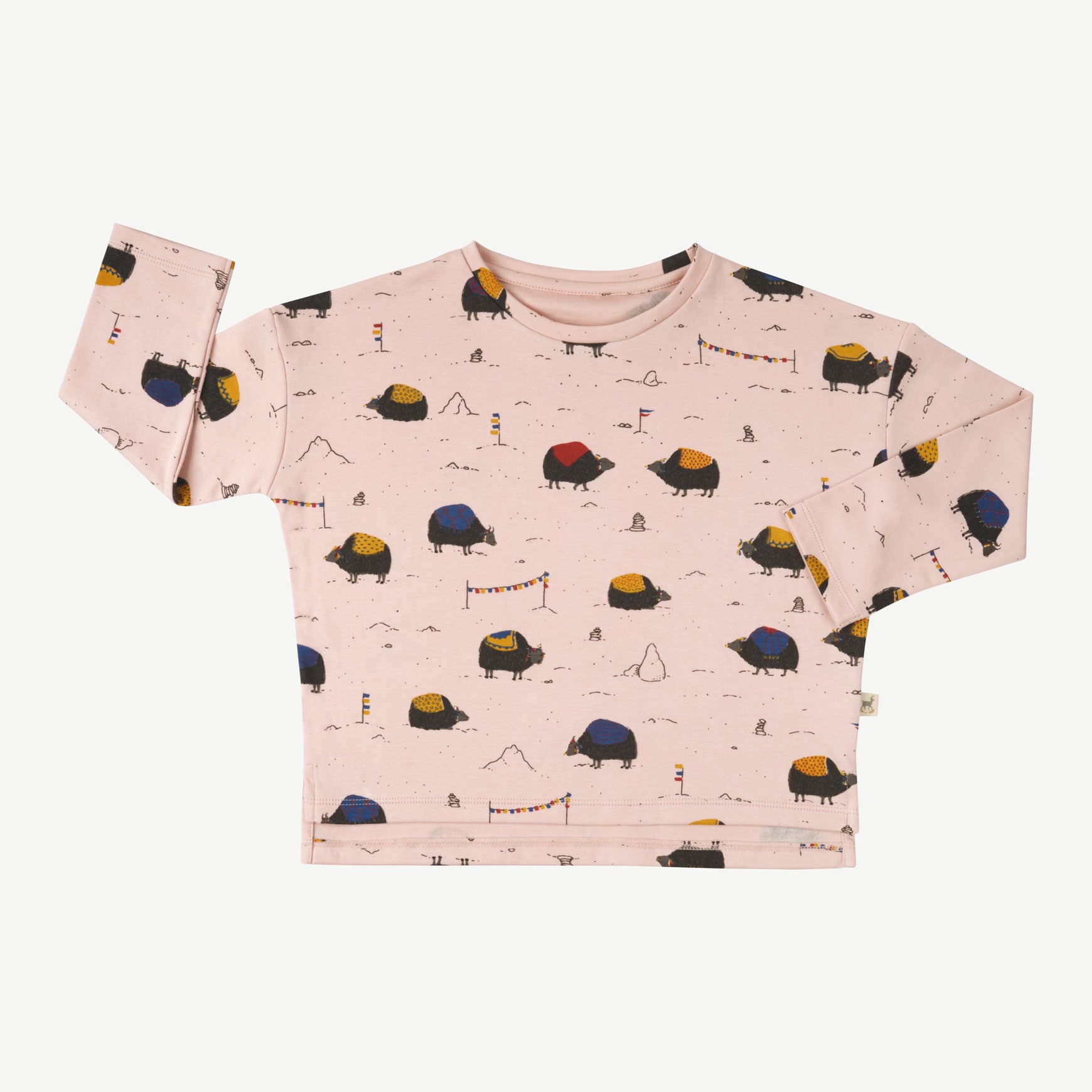 'yak's journey' peach whip oversized t-shirt
