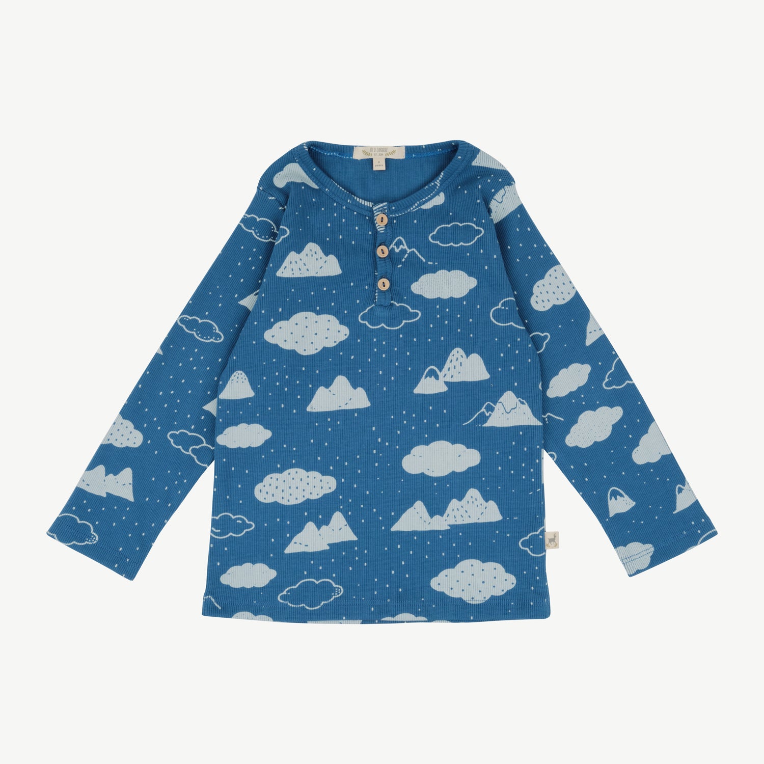 'amongst the clouds' dark blue rib henley
