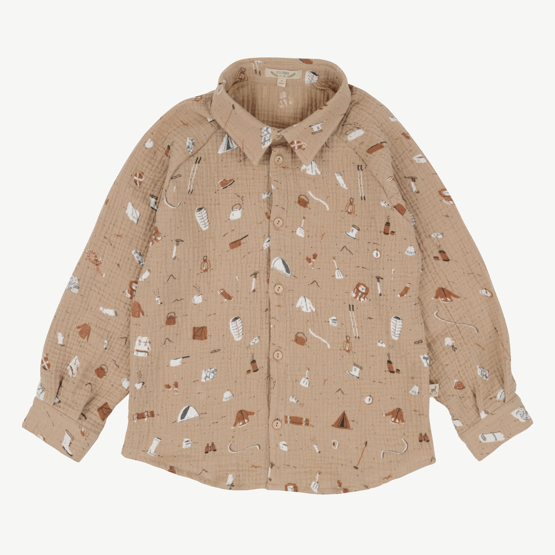'camping gear' café cream shirt