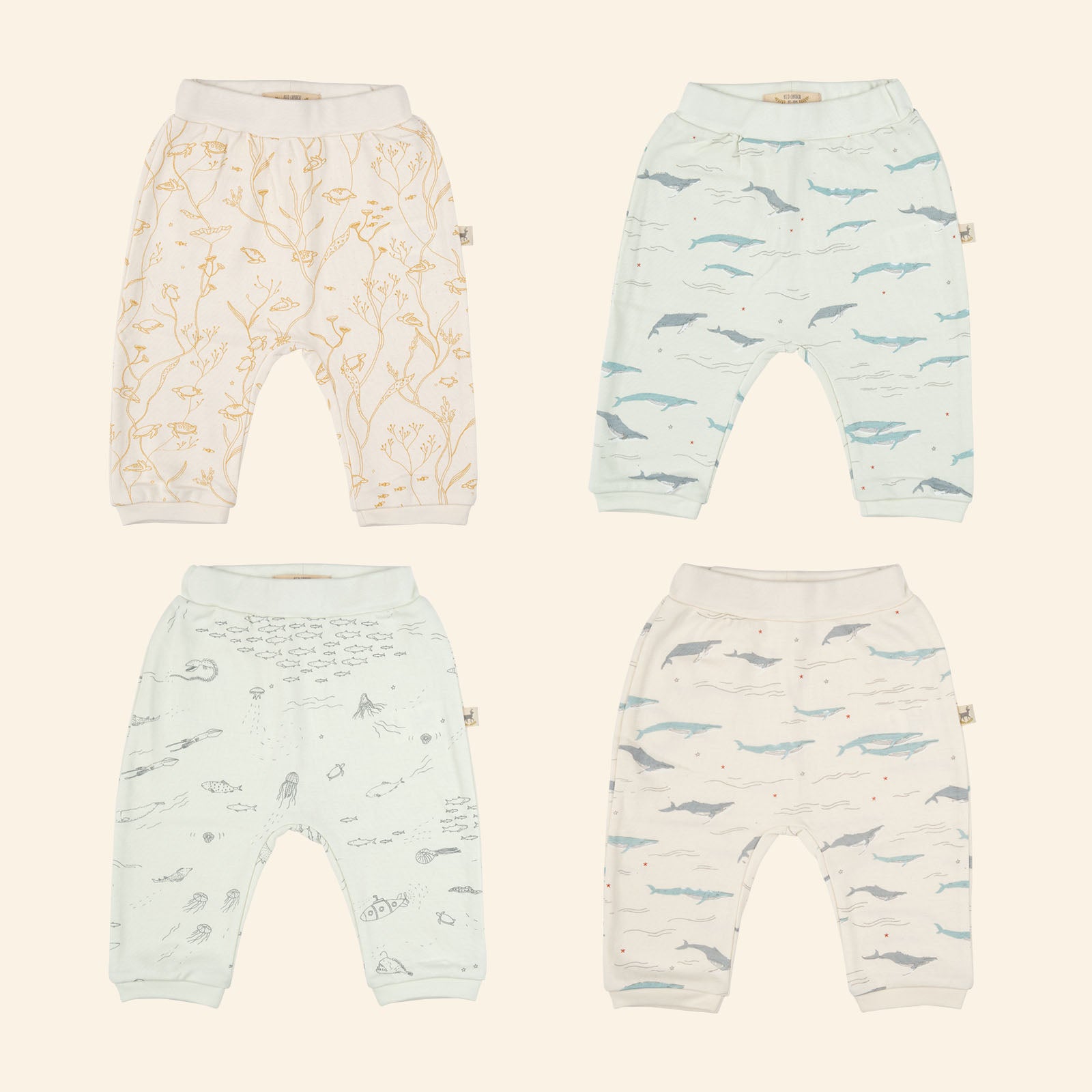 'passing whales' sea salt basic pants