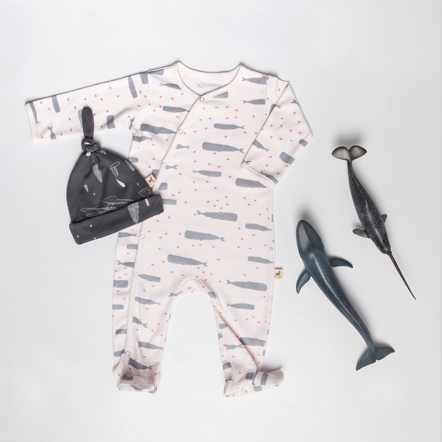 twinkle whales ice pink kimono jumpsuit