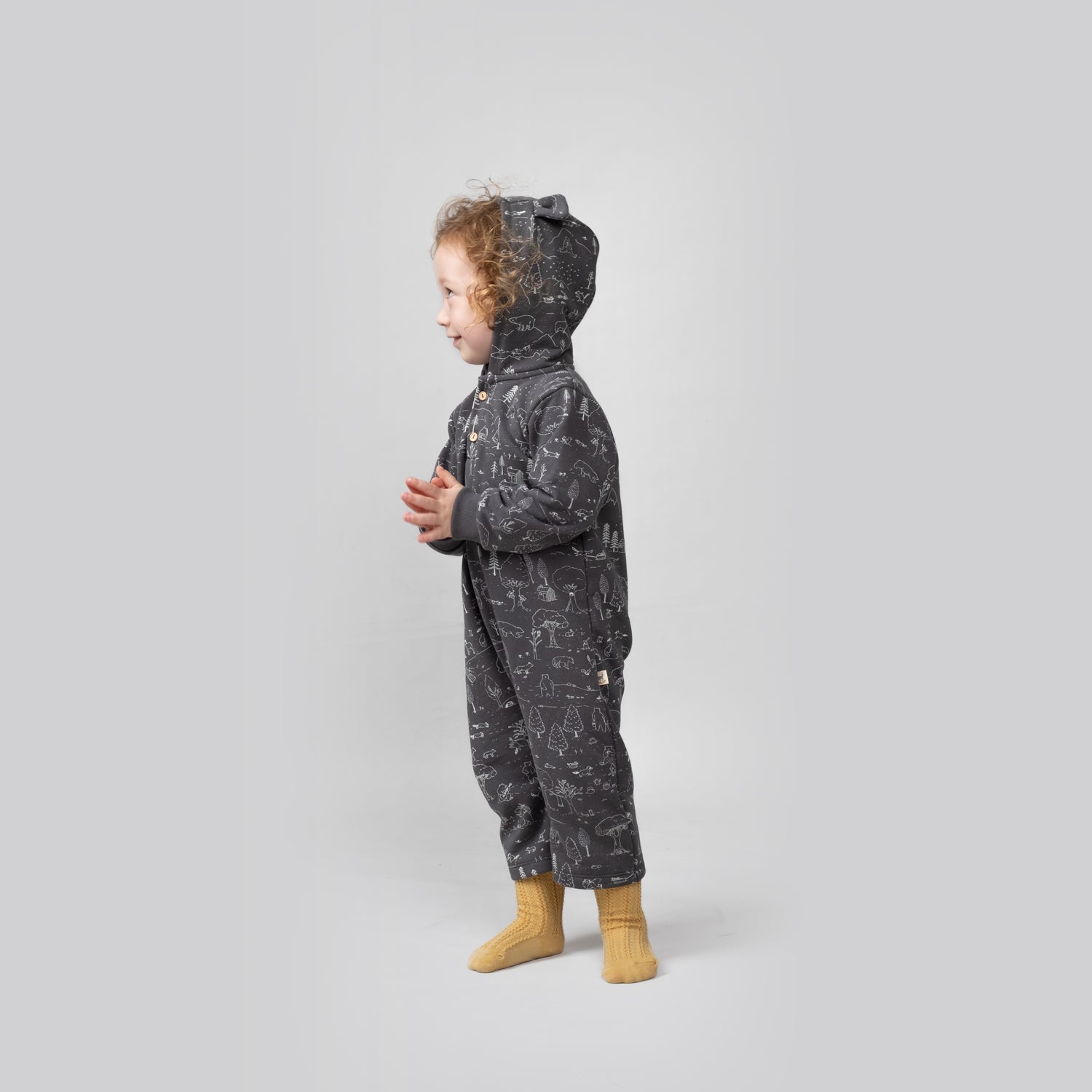 'the story' dark shadow bear french terry jumpsuit