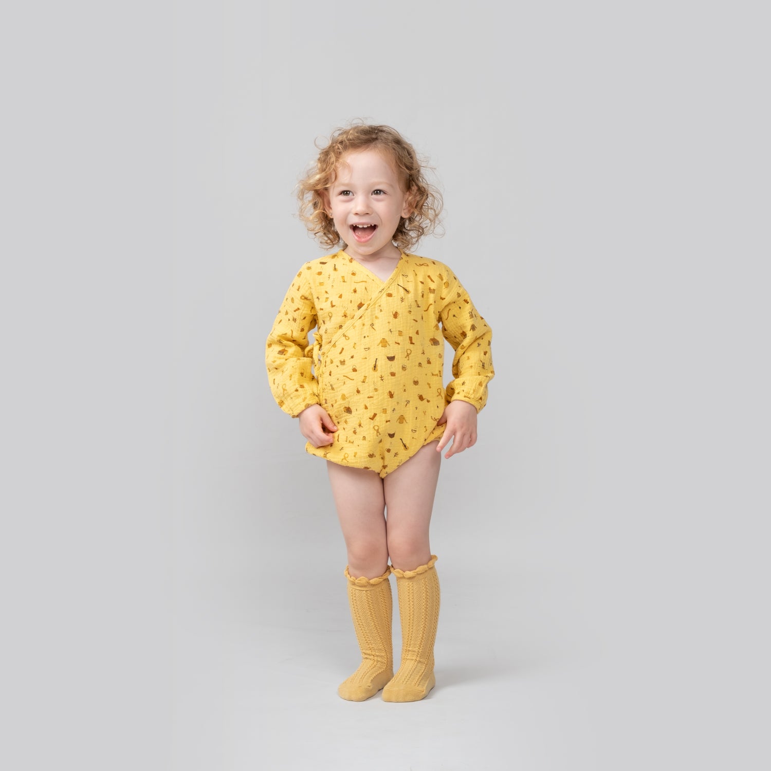 'winter essentials' cornsilk kimono onesie