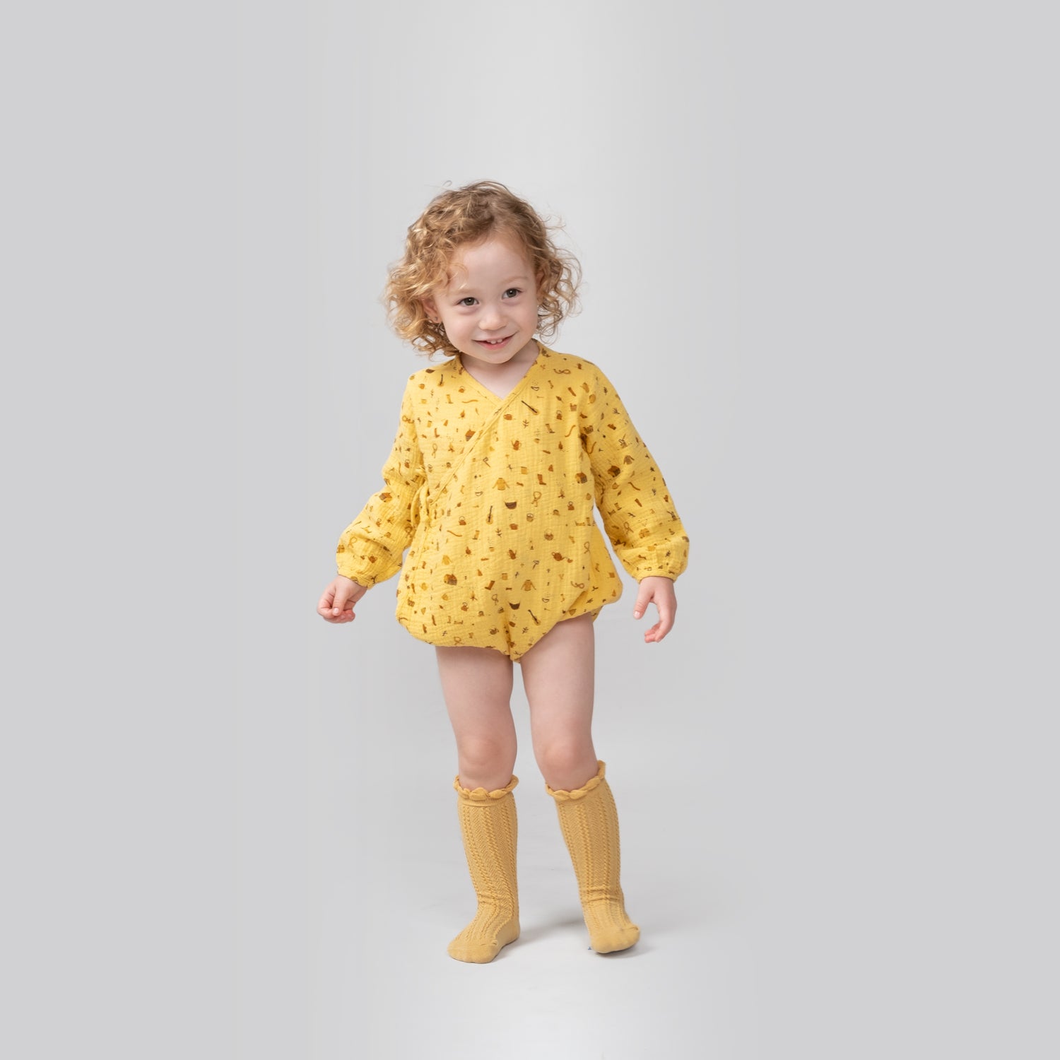 'winter essentials' cornsilk kimono onesie