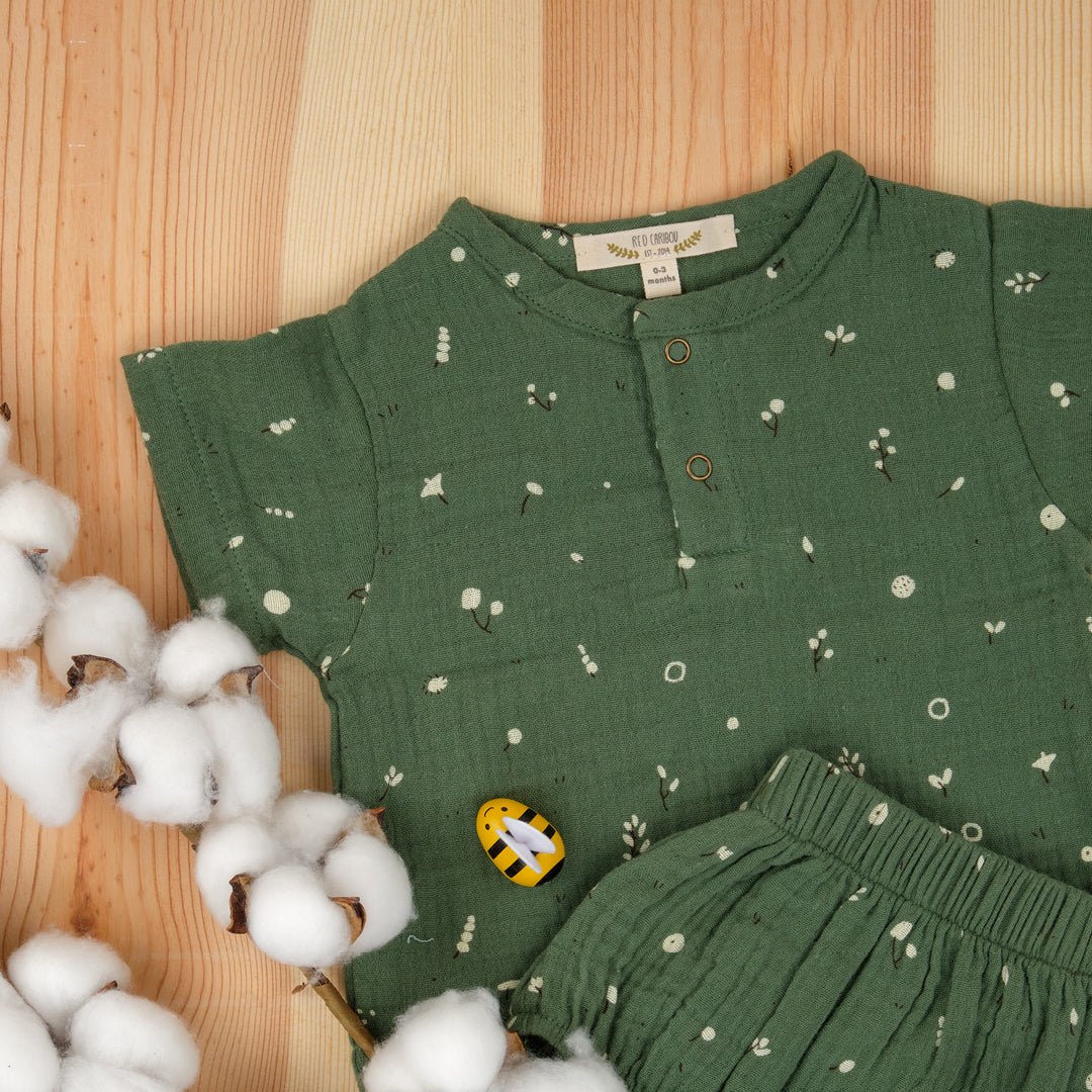 'dusty bloom' vineyard green muslin top