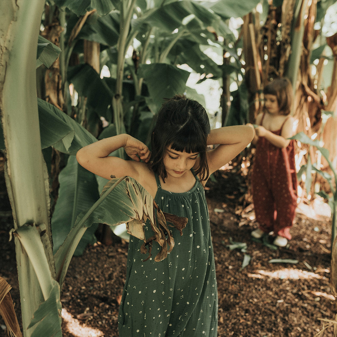 'dusty bloom' light mahogany muslin jumpsuit