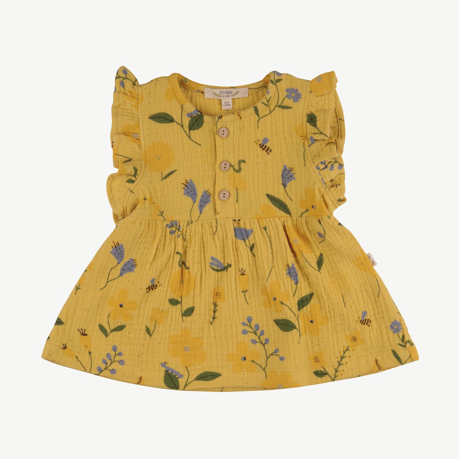 'spring blossom' amber yellow muslin dress